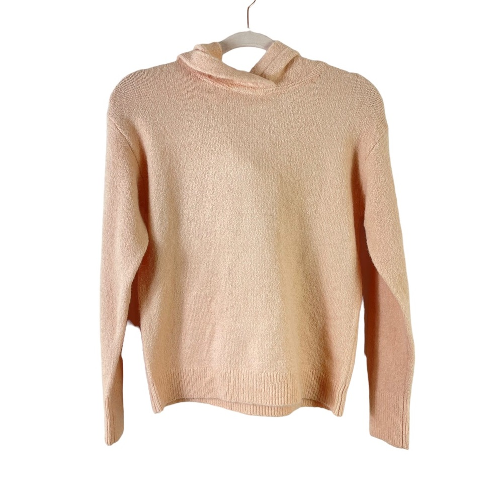 MAGASCHONI womens size XS peachy pink wool blend hooded sweater